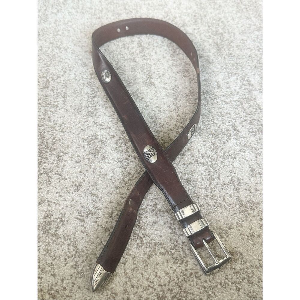 Top Grain  Brown Oiled Leather Golf Belt 40